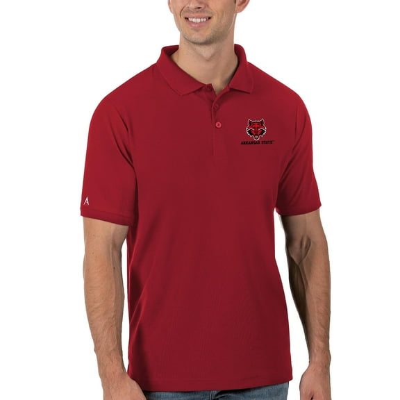 Men's Antigua Scarlet Arkansas State Red Wolves Legacy Pique Polo