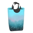 thumbnail image 1 of Waterproof Collapsible Laundry Hamper, Blue Watercolor Flowering Bush Aluminum Handle Laundry Bag Storage Basket, 50L, 1 of 6