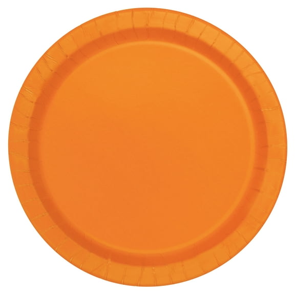 Disposable Paper Plates, 9", Tangerine, 55 Pieces, by Way To Celebrate