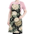 thumbnail image 5 of Pioneer Flower Floral Print Pattern Apron-Garden Aprons for Women with Pockets-Cotton Linen Waterproof Kitchen Cooking Gardening Aprons Adjustable for Kitchen,Cooking,BBQ and Salon 33x27 Inch, 5 of 7
