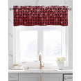 thumbnail image 2 of Red Black Plaid Christmas Snowflake Linen Curtain Valance for Bedroom/Bathroom/Kitchen/Office/Living/Dining Room Window,Winter Snowflake Xmas Rod Pocket Topper Decorative Cafe Drapes Panel 42"x12", 2 of 6
