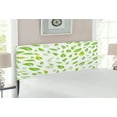thumbnail image 2 of Leaf Headboard, Various Types of Green Fresh Leaves Illustration with Garden Summer Season Graphic Design, Upholstered Decorative Metal Bed Headboard with Memory Foam, Full Size, Green, by Ambesonne, 2 of 4