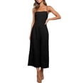 thumbnail image 2 of Txlixc Mono de verano para mujer Tirantes finos ajustables Cintura alta Pierna ancha Mono recortado Mamelucos con bolsillos Txlixc  Estilo de ocio, 2 of 6