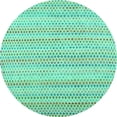 thumbnail image 1 of Ahgly Company Machine Washable Indoor Round Abstract Turquoise Blue Contemporary Area Rugs, 4' Round, 1 of 4
