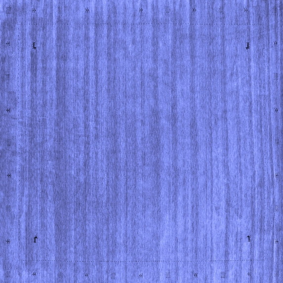Ahgly Company Indoor Square Abstract Blue Contemporary Area Rugs, 7' Square