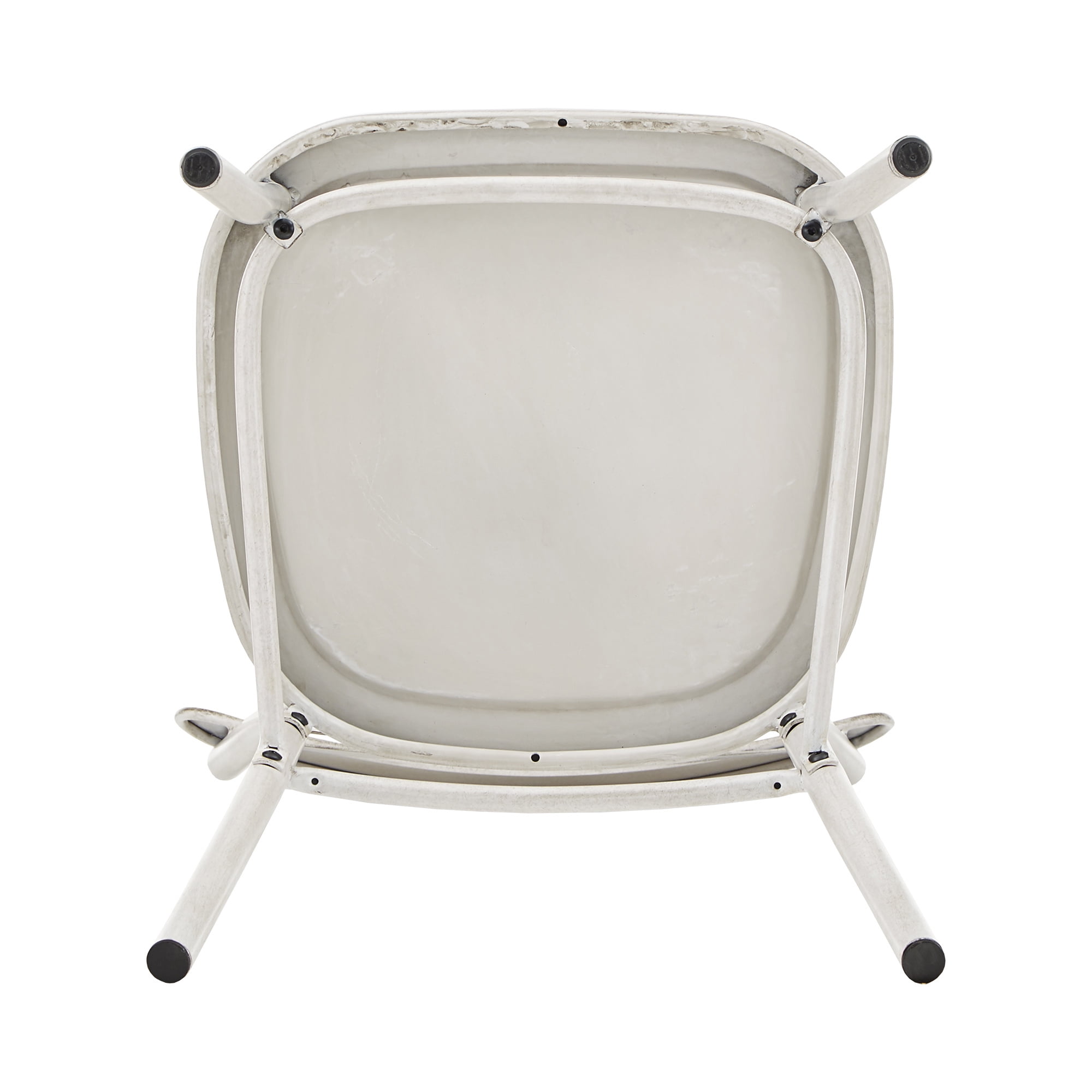 Weston Home Perry X-Back Metal Dining Chairs, Set of Two, Antique White