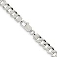 thumbnail image 5 of Diamond2Deal 925 Sterling Silver 7.8mm Concave Beveled Curb Chain Necklace for Men 26", 5 of 6