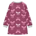 thumbnail image 6 of Girls' long-sleeved dress White Pink Bows Girls' A-line dress with ribbed cuffs Soft and comfortable, 6 of 6