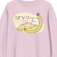 thumbnail image 2 of Bananya Tabby Bananya Adult Cradle Pink Crew Neck Long Sleeve Sweatshirt-Medium, 2 of 2