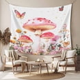 thumbnail image 2 of Pink Mushroom Tapestry for Bedroom Wall Hanging Tapestry, Spring Botanical Floral Summer Ceiling Backdrop Tapestries Poster Blanket Wall Decor for Teens Room Living Room Dorm 59" x 79", 2 of 8