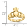 thumbnail image 3 of Real 14kt Yellow Gold Polished Claddagh Ring Size: 6; for Adults and Teens; for Women and Men, 3 of 5
