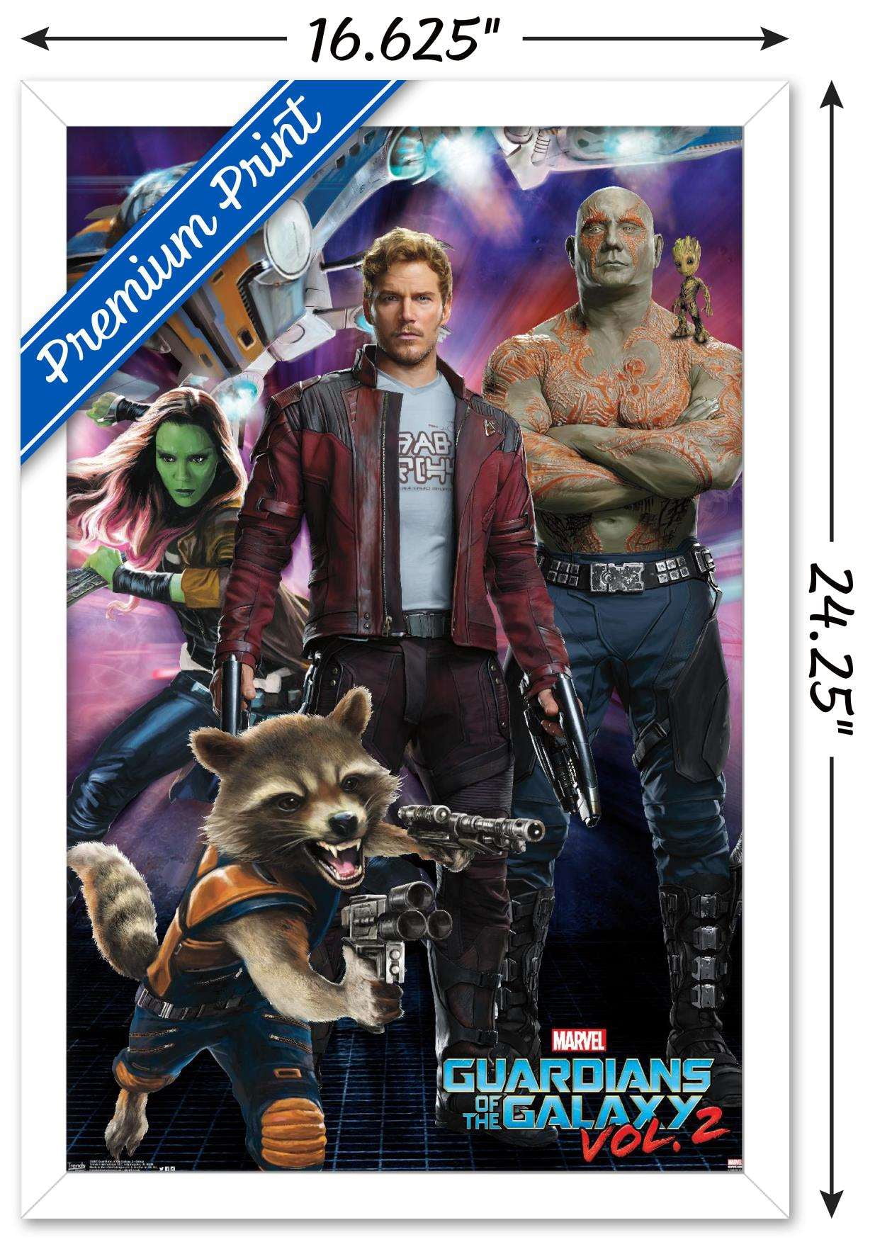 Marvel Cinematic Universe - Guardians of the Galaxy 2 - Group Wall Poster, 14.725" x 22.375", Framed