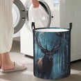 thumbnail image 5 of Fuzoiu Mystical Forest Elk Print Circular Hamper,Laundry Basket with Handle,Collapsible Laundry,Dirty Clothes Storage Basket,for Bedroom Bathroom Dorm Living Room-Small, 5 of 6