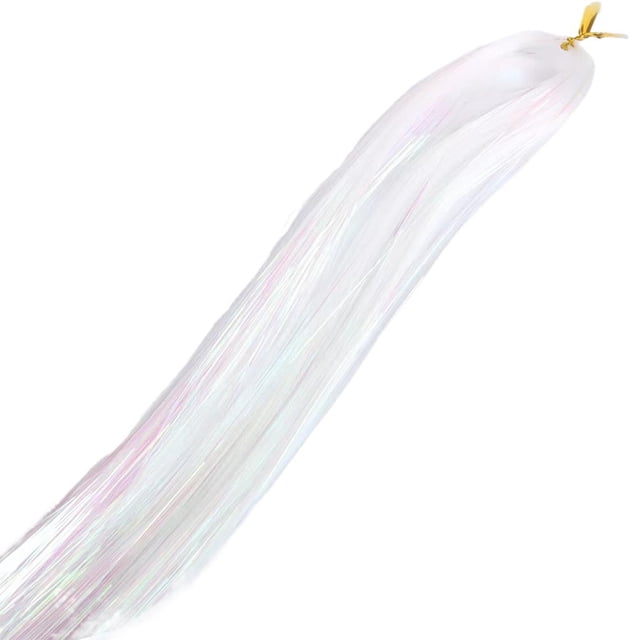 SharkTRUE Colorful Sparkle Shiny Hair Wig Diy Glitter Hair String Braiding Hair Tool Metallic Gold Shiny Hair String Hair Extension Thread Festival Look