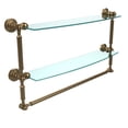 thumbnail image 2 of Waverly Place Collection Two Tiered Glass Shelf with Integrated Towel Bar - Oil Rubbed Bronze / 18 Inch, 2 of 7