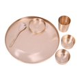 thumbnail image 1 of De Kulture Works Ayurveda Pure Kansa Bronze Solid Dinnerware Thali Set (Matt), 6 pieces, 1 of 4