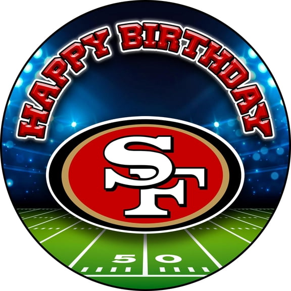 7.5x Inch Edible Cake Toppers – 49ers Themed Birthday Party Collection of Edible Cake Decorations