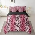 thumbnail image 2 of Erosebridal Jungle Wild Animal Bed in a Bag Twin Size,Cheetah Print Bed Set, Pink Line Leopard Print Bedding Twin Size For Teens, Breathable Room Decor Reversible,7 Pieces, 2 of 6