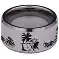 thumbnail image 4 of Beach Scenery Tungsten Carbide Ring, 4 of 6