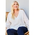 thumbnail image 3 of V Neck Bubble Sleeve Solid Top 2XL, 3 of 3