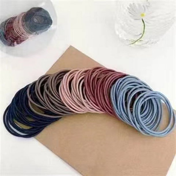 Estilo fresco Estilo Mori Cuerda de pelo fina para mujer Cuerda de pelo Accesorios para el cabello Anillos para el cabello simples para adultos negros Banda de goma para el cabello Cubierta