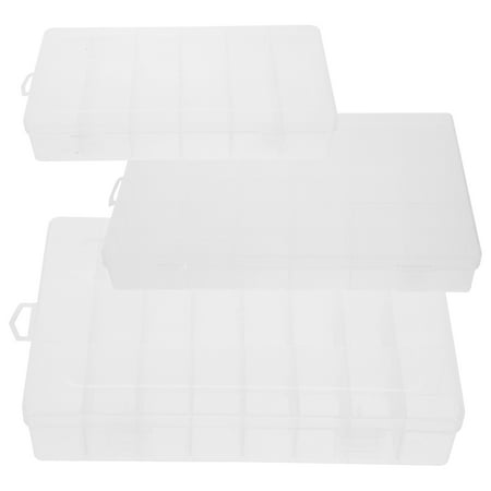 

3pcs Grid Organizer Boxes Durable Craft Storage Boxes Storage Holders for Tiny Stuff