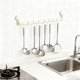 thumbnail image 4 of Ganchos de pared, estante, riel de cocina, soporte para utensilios que ahorra espacio, sin necesidad de taladrar, colgador de pared con 10 ganchos para cocina, baño y dormitorio, 4 of 4