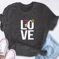 thumbnail image 5 of EcoLoom Aloha Hawaiian Love Hawaiian Lei Flower Short Sleeve Unisex T Shirt Heather Black-3XL, 5 of 6