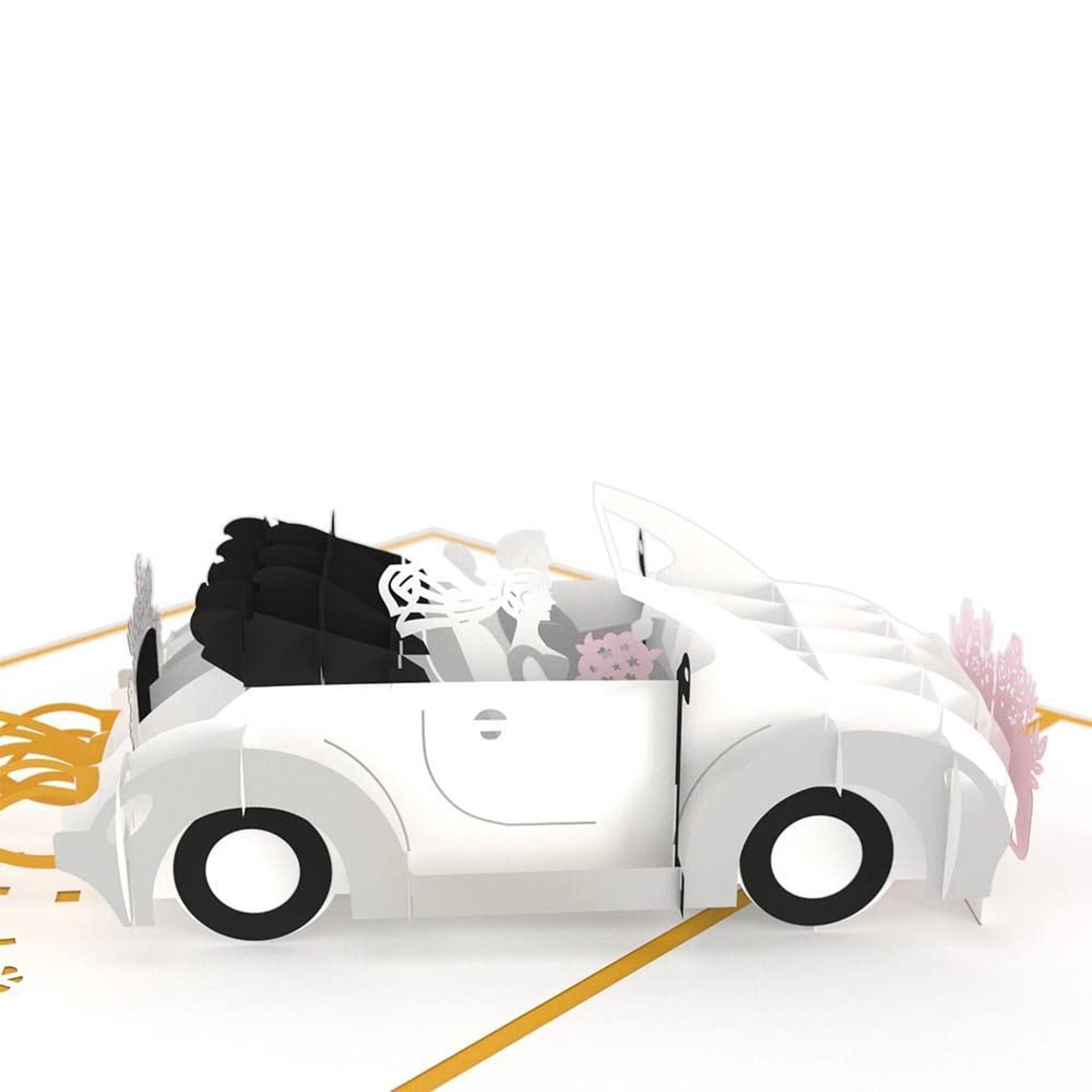 Lovepop Wedding Car Pop Up 3D Greeting Card, 5' x 7', Envelope Included