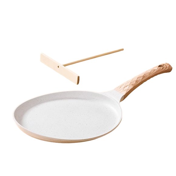 Xingzhi Nonstick Crepe Pan Handle Flat Pan Dosa Pan for Roti Indian Pancakes Cooktop 8inch white 8 inch