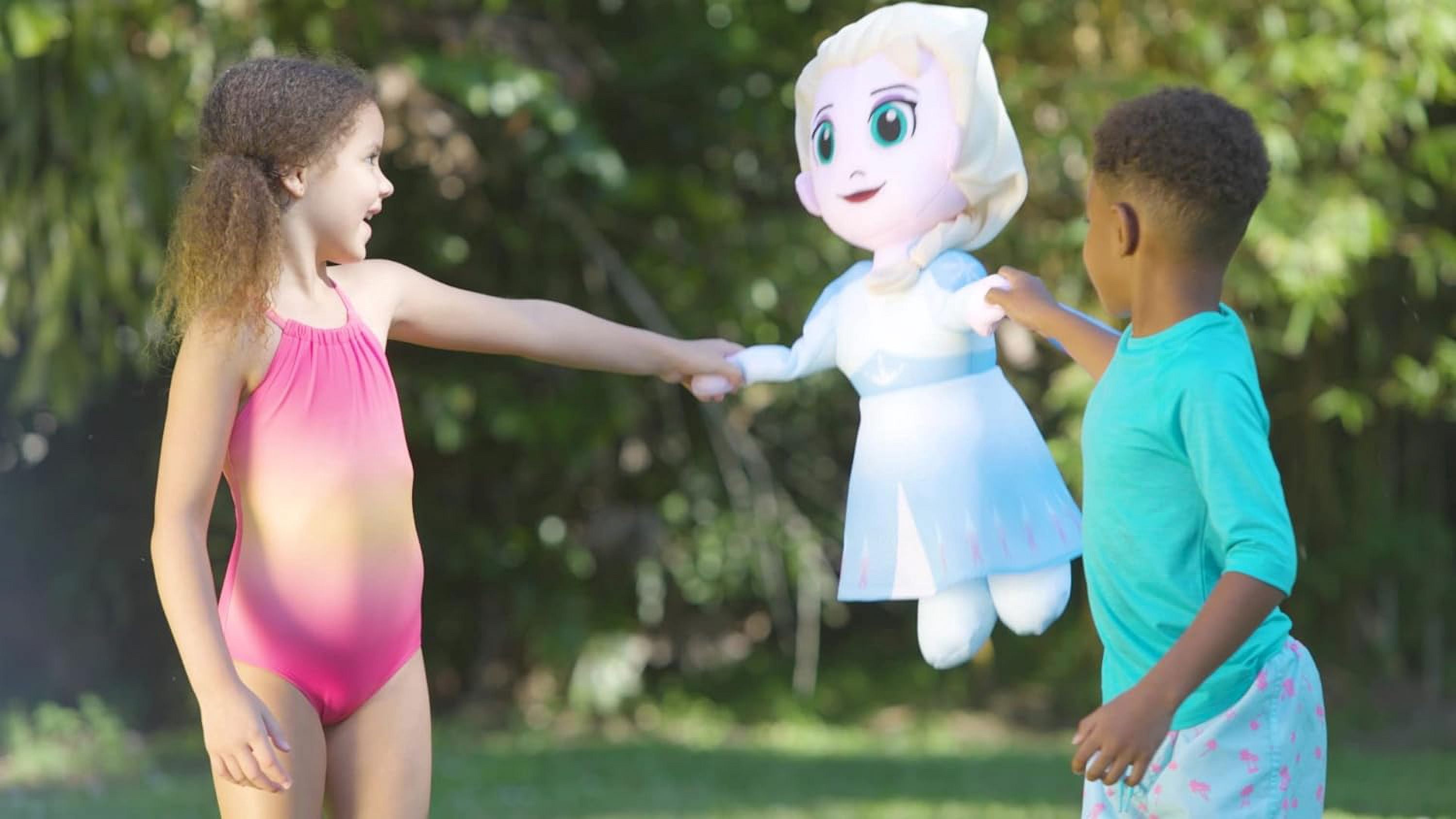 WAHU Aqua Pals Disney Classic Elsa Plush Water Toy for Kids Ages 2+, Fast-Drying Waterproof Plush Doll Toy for Pool and Bathtub, Large, Blue/White, 26"