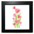 thumbnail image 1 of Illustration de Fleur de Tulipe Cadre Carré Noir Image Murale Table, 1 of 3