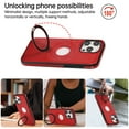 thumbnail image 4 of ELEHOLD Case for iPhone 16 Pro, Shockproof Magnetic Leather Phone Case with Invisible Stand for Men Women,Red, 4 of 9