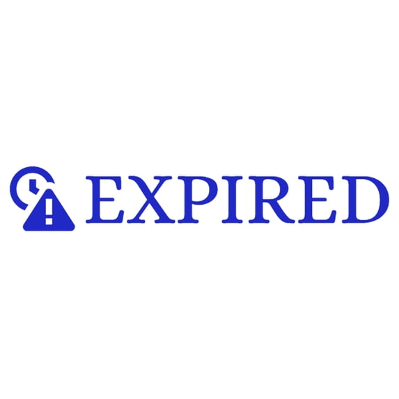 Printtoo Expired Self Inking Rubber Stamp Pre-Inked Office Stamp- Home Office Business Stationery, Blue- 42 x 9 mm