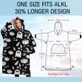 thumbnail image 4 of Oversized Wearable Blanket Hoodie,Halloween Ghost Pumpkin Pattern Sherpa Blanket Hoodie with Super Pockets,Super Warm Fuzzy Pullover for Women & Men, 4 of 6