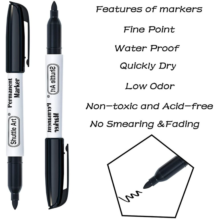 Black Permanent Markers, Ultra Fine Point - Set of 30 — Shuttle Art