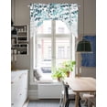 thumbnail image 4 of Teal Blue Leaves Swag Valances for Windows, Small Curtains Drapes, Summer Botanical Kitchen Window Curtains Over Sink Rod Pocket Window Treatment Valance for Bedroom/Bathroom 56"x36", 4 of 5