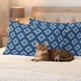 thumbnail image 3 of Blue Boho Geometric Outdoor Waterproof Pillow Covers, Farmhouse Southwest Motifs Art Decorative Rectangle Throw Pillowcase Sofa Cushion Sham for Patio/Couch/Chair, 20"x12" 2 Pack, 3 of 8