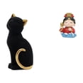 thumbnail image 1 of Estatua de gato de resina, figura decorativa coleccionable, escultura de animal para entrada, estantería, sala de estar, dormitorio, estatua de madre,, 1 of 8