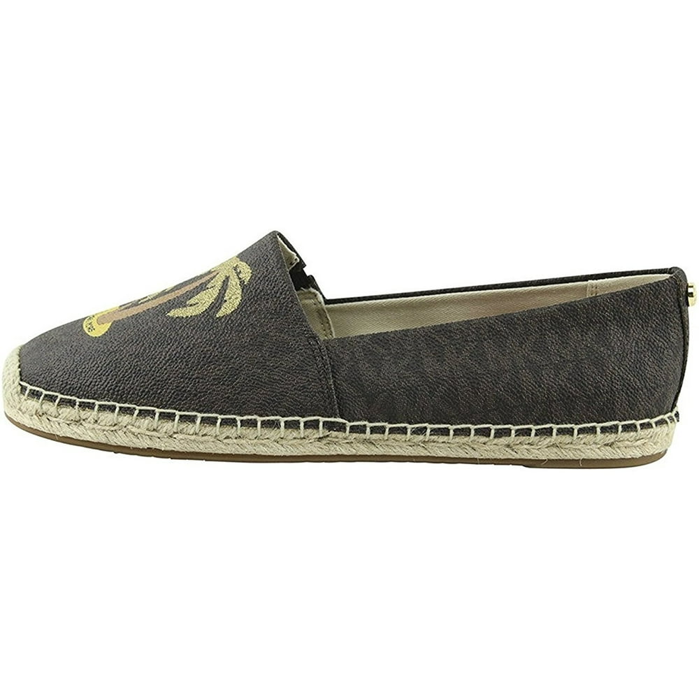 Michael Kors - Womens kendrick slip on Leather Closed Toe Espadrille Flats - Walmart.com