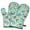 Pioneer Flower Floral-3, variant on Pioneer Flower Floral Print Pattern Oven Mitt 2-Pack Set, Heat Resistant Kitchen Gloves, 7.7" X 12"