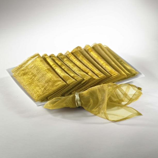 Sheer Decorative Organza Dinner Napkins, 20-inch Square, Set of 12 ...