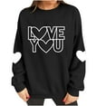 thumbnail image 4 of BEFOKA Valentine'S Day Crew Neck Sweatshirts Love Heart Printed Womens Blouses Basic Tops Pullover Sweatshirts Spring Fall Graphic T-Shirt Holiday Going Out Tee Tops, 4 of 9