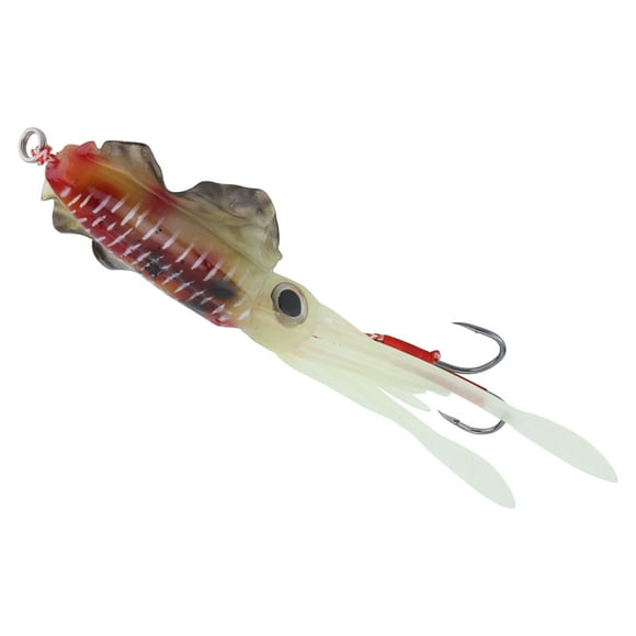 Squid Fishing Lure for Sea Fishing Simulation Iron Hook Octopus Lure Simulation BaitYellow and Red,