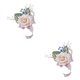 thumbnail image 2 of Guardurnaity Ramillete de muñeca de apariencia realista - Bodas y graduaciones Ramillete de boda Boutonniere Dama de honor Ramillete de muñeca Ramillete de muñeca rosa 2piezas, 2 of 6
