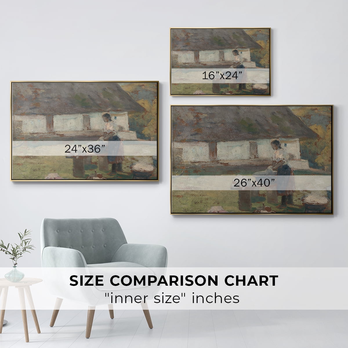 Vintage Landscape-CCCLXXV By Wexford Home Framed in Gold Wood Gallery Wrapped Canvas 17 in. x 25 in.