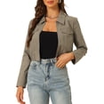 thumbnail image 1 of Chaquetas cortas INSPIRE CHIC para mujer, abrigo anorak ligero con cremallera en gris y verde militar, talla M, 1 of 5