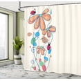 thumbnail image 4 of Ambesonne Spring Shower Curtain, Flowers Oval Ladybugs Print, 69"Wx70"L, Peach Camel, 4 of 4