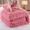 thumbnail image 4 of Aisbo Sherpa Winter Comforter, Reversible Flannel Blanket, 3D Jacquard Design, Warm & Cozy, Full Size, 4 of 6