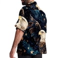 thumbnail image 3 of Starry bird Men's Short Sleeve Poplin Shirt with Spread Collar Tops, Casual Printed Button Down, Summer Beach Shirt for Men - Unisex, Stylish Men's Shirts, 3 of 6